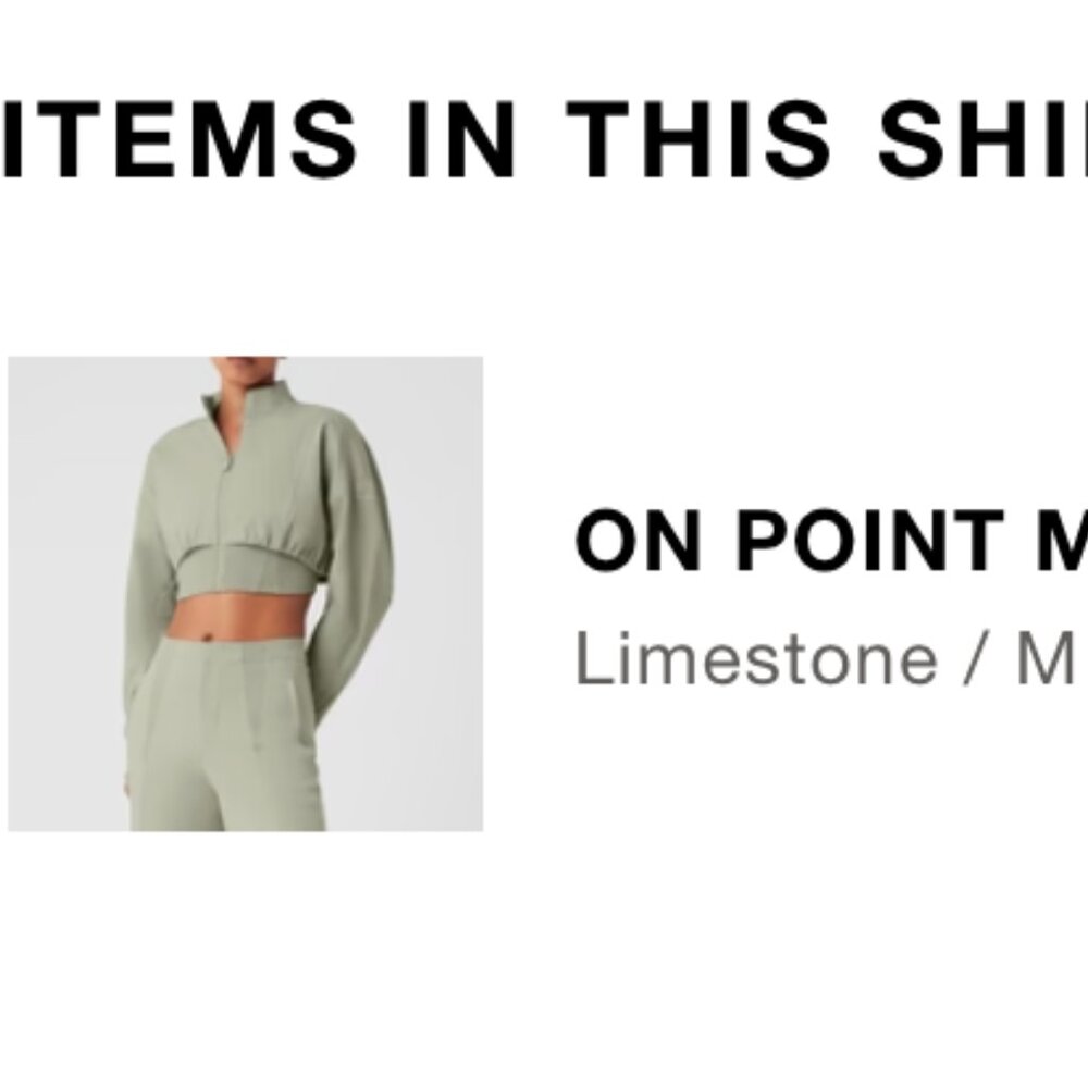Alo Yoga On Point Moto Jacket Limestone Size M